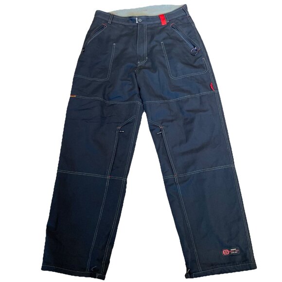 VTG Y2K Half Pipe Cargo Pants Men 34x32 Black Lined Baggy Skate Jesse Pinkman - Picture 1 of 16
